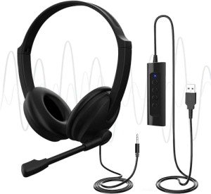 USB Headset with Microphone for Gaming and Office