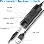 USB Headset with Microphone for Gaming and Office