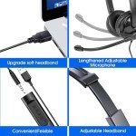 USB Headset with Microphone for Gaming and Office
