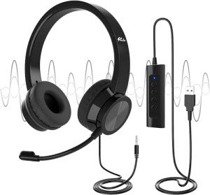 Noise Cancelling USB Headset with Microphone