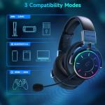KAPEYDESI 2.4GHz Wireless RGB Gaming Headset