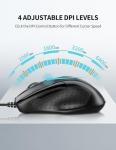 TECKNET 6400 DPI Ergonomic Wired Gaming Mouse