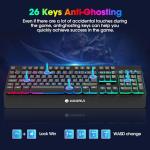 KOORUI Wired LED Gaming Keyboard with 104 Keys