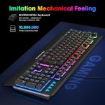 KOORUI Wired LED Gaming Keyboard with 104 Keys