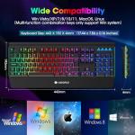 KOORUI Wired LED Gaming Keyboard with 104 Keys