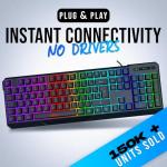 KLIM Chroma Ergonomic Wired Gaming Keyboard