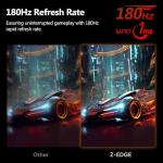 Z-Edge 24" Curved Gaming Monitor: 180Hz Refresh Rate, 1ms