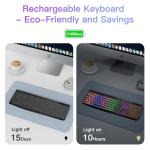 TECURS Wireless RGB Gaming Keyboard - Ergonomic & Waterproof