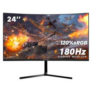 24" CRUA Curved Gaming Monitor, 144hz/180hz, FHD 1080P