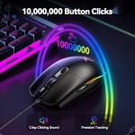 TECKNET RGB Gaming Mouse – 8000 DPI, 6 Buttons
