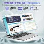 DEEMWOLF 15.6" Gaming Laptop, 16GB RAM, 512GB SSD