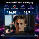 NAIKLULU 16" Budget Gaming Laptop with 16GB RAM