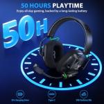 Vakedy Wireless Gaming Headset with Mic and Long Battery