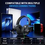 Vakedy Wireless Gaming Headset with Mic and Long Battery