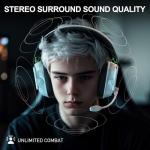 Skapendy Wireless Gaming Headset with Noise Cancelling Mic