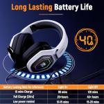 Ozeino Wireless Gaming Headset with 40Hr Battery