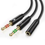 2-in-1 3.5mm Headphone Mic Splitter Cable