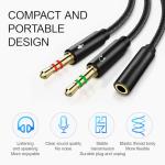 2-in-1 3.5mm Headphone Mic Splitter Cable
