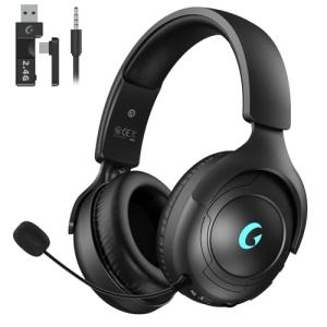 Wireless Gaming Headset with Surround Sound & Mic
