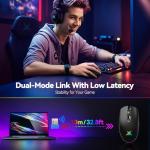 TECKNET Wireless RGB Gaming Mouse, 8000 DPI