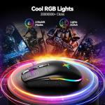 TECKNET Wireless RGB Gaming Mouse, 8000 DPI