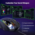 Wireless Ergonomic Gaming Mouse with RGB Lights