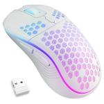 MELOGAGA Wireless Honeycomb Gaming Mouse with RGB Lights