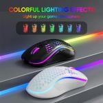 MELOGAGA Wireless Honeycomb Gaming Mouse with RGB Lights