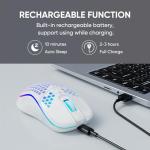 MELOGAGA Wireless Honeycomb Gaming Mouse with RGB Lights