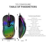 Lightweight Honeycomb Gaming Mouse – 7200 DPI RGB