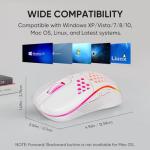 MELOGAGA Wireless Honeycomb Gaming Mouse with RGB Lights