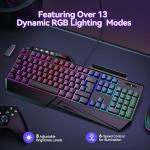 TECKNET RGB Gaming Keyboard with Wrist Rest