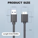 USB 3.0 A to Micro B Hard Drive Cable 50cm