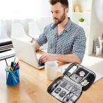 Travel Gadget Organizer Bag for Electronics (Black)