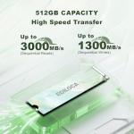 Ediloca 512GB NVMe M.2 SSD - 3000MB/s Read