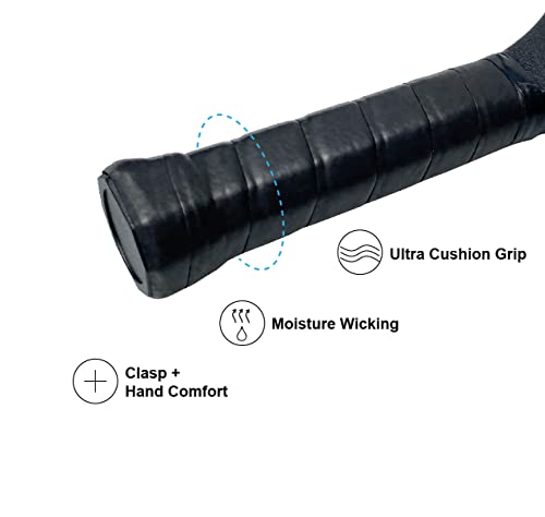 Padel Racket with Carbon Frame and Soft EVA Core (2PCS Green-L)