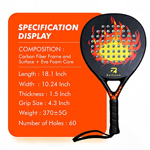 BatZoom Padel Tennis Racket with Bag