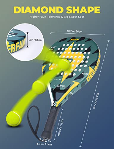 DEERFAMY Carbon Fiber Padel Racket Lightweight