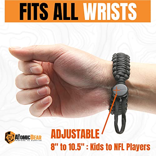 Atomic Bear Paracord Bracelet Duo in Black & Orange