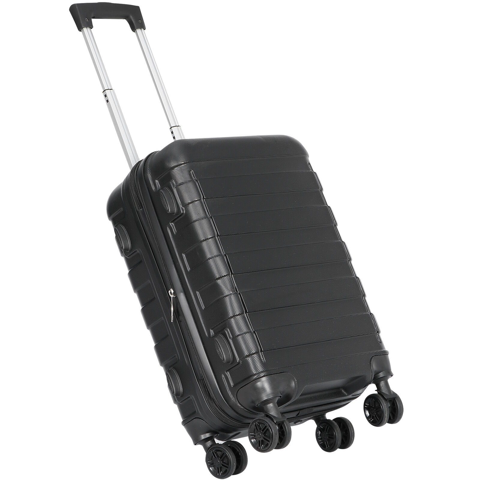 Black Expandable Hardside Carry-On Spinner Suitcase - 21