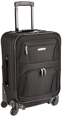 Rockland Expandable Spinner Carry On, Black, 19-Inch