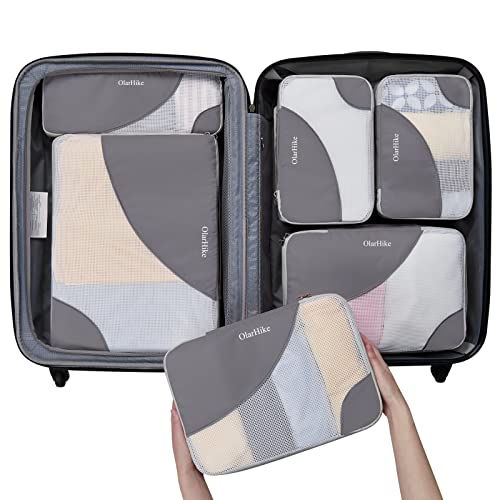 OlarHike 6-Piece Packing Cubes for Travel (Grey)