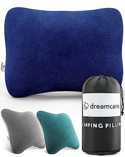 Camping Pillow, Memory Foam Travel Pillow, Camping Accessories - Small Pillow Camping Essentials Camping Pillows for Sleeping, Backpacking Pillow, Travel Pillows for Sleeping Airplane (Medium, Blue)