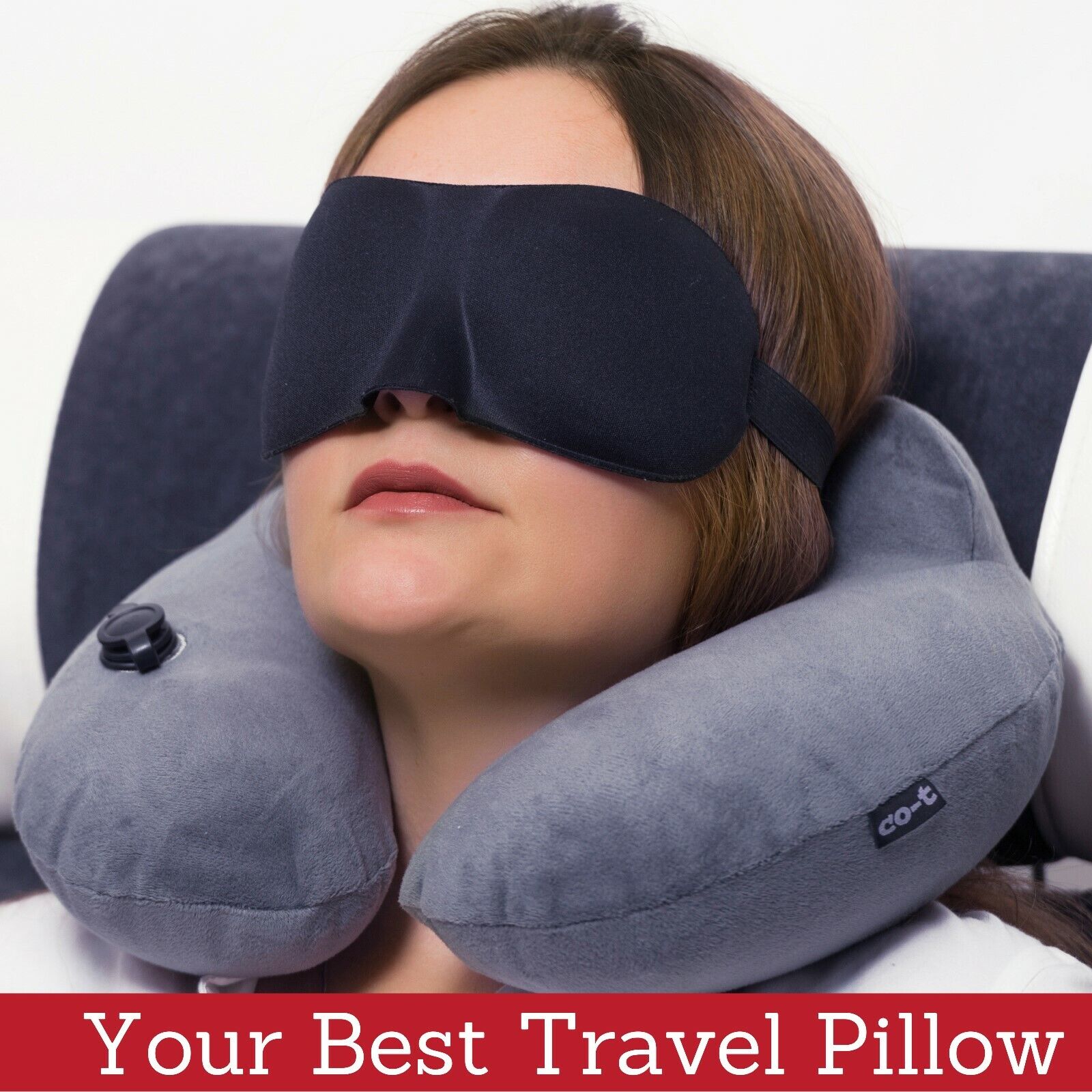 Inflatable Travel Pillow Set for Airplane - Neck Rest