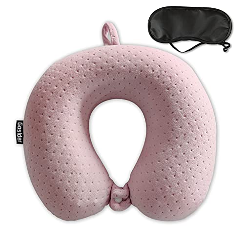 Gosider Pink U-Shape Memory Foam Travel Neck Pillow