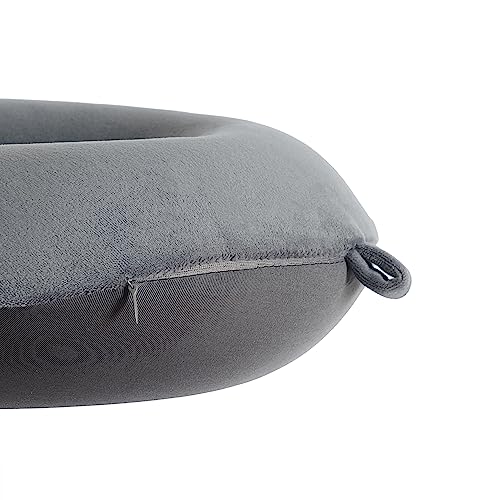 Makimoo Travel Neck Pillow, Top Memory Foam Pillow for Head Support, Ideal for Airplanes, Cars, and Home Recliners, Adjustable and Soft (Grey)