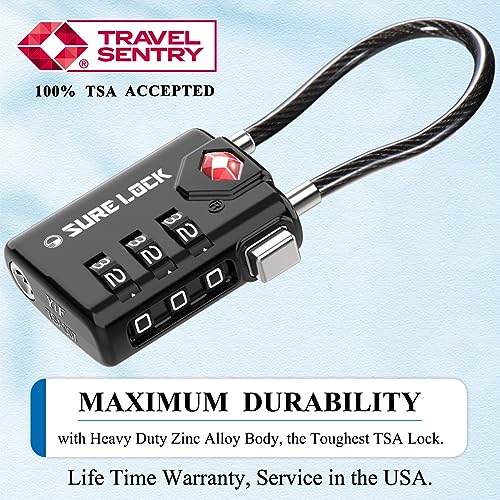 SURE LOCK TSA Approved Luggage Locks - 2 pack