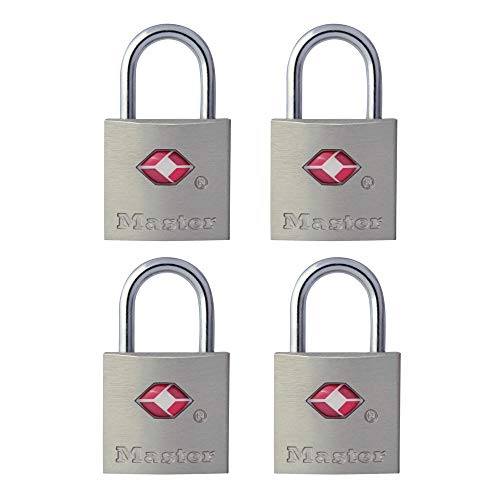 Master Lock TSA Luggage Locks with Key, TSA Approved for Backpacks, Bags and Luggage, 4 Pack, 4683Q