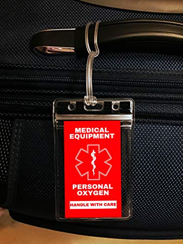 Travel Oxygen Medical Alert Luggage Tag - Regulations Approved