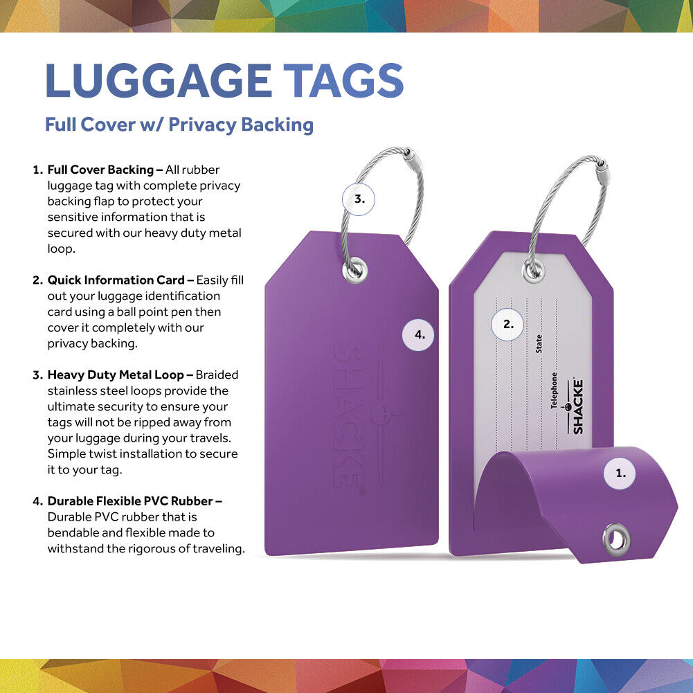Shacke Privacy Luggage Tags - Set of 2
